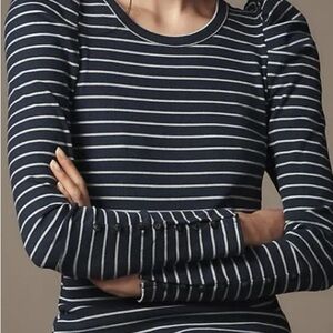 Maeve Anthropologie Striped Navy and White Women's Top New without tags NWOT XL